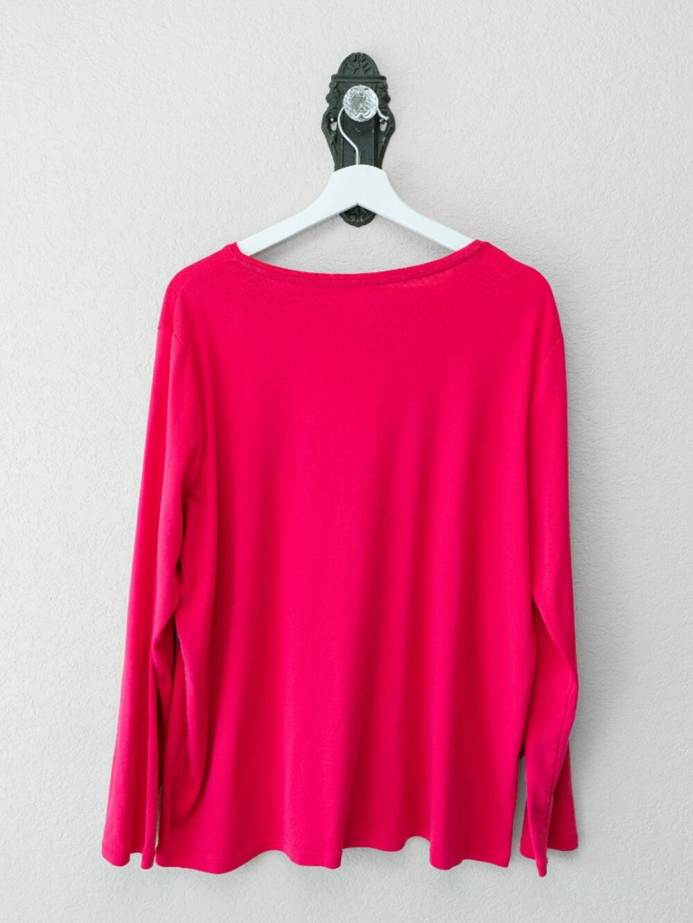 Talbots Pima Cotton Top 2X Pink Long Sleeve Soft Stretch Casual Plus Size Basic - Picture 7 of 11